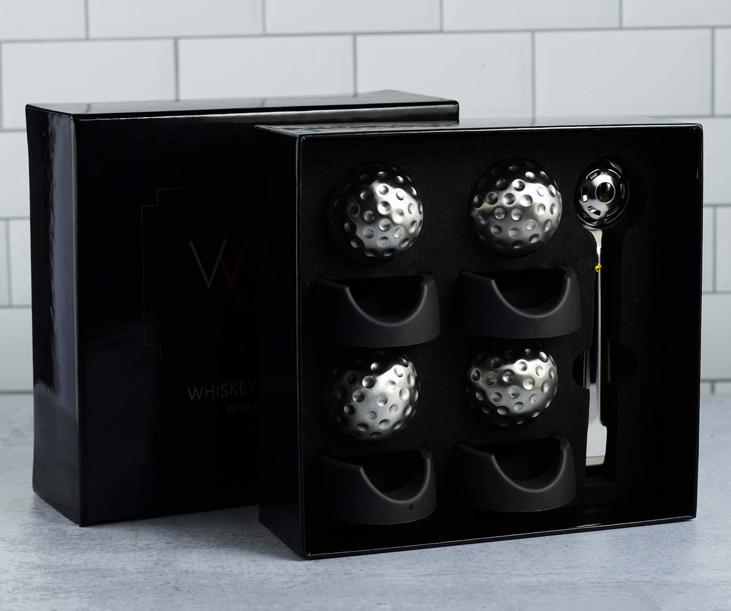 Golf Ball Shaped Stainless Steel Whiskey Stones-2