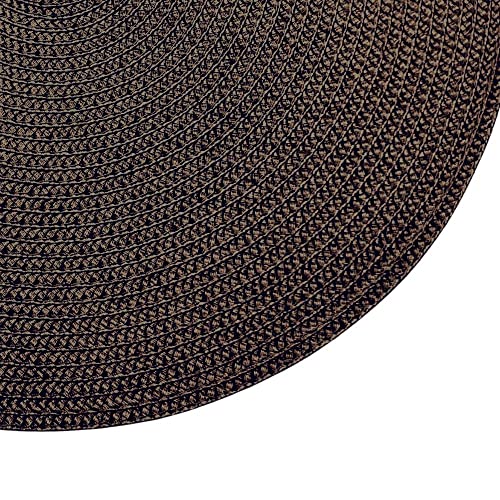Set of 4 Tabletop Collection Indoor/Outdoor Brown Round Placemat 15" Dia-1