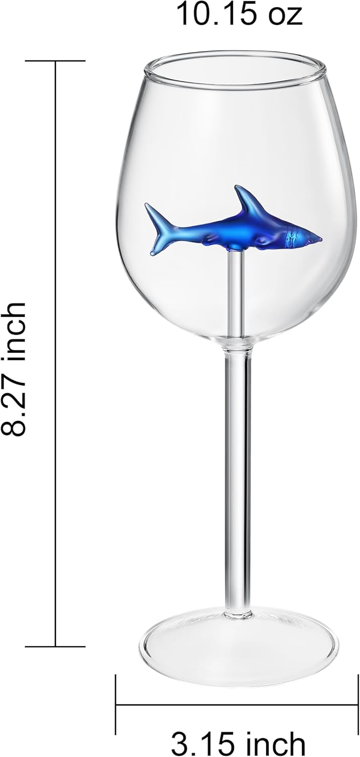 Shark-Inspired Wine Glasses Set of 2 – 13oz-2
