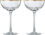Vintage Art Deco Luxury Coupe Glasses | Set of 2 | 8 oz