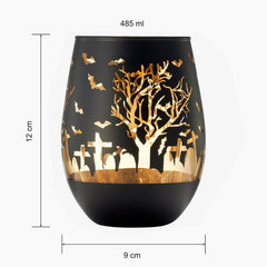 Crystal Halloween Stemless Wine Glass - Set of 2-4