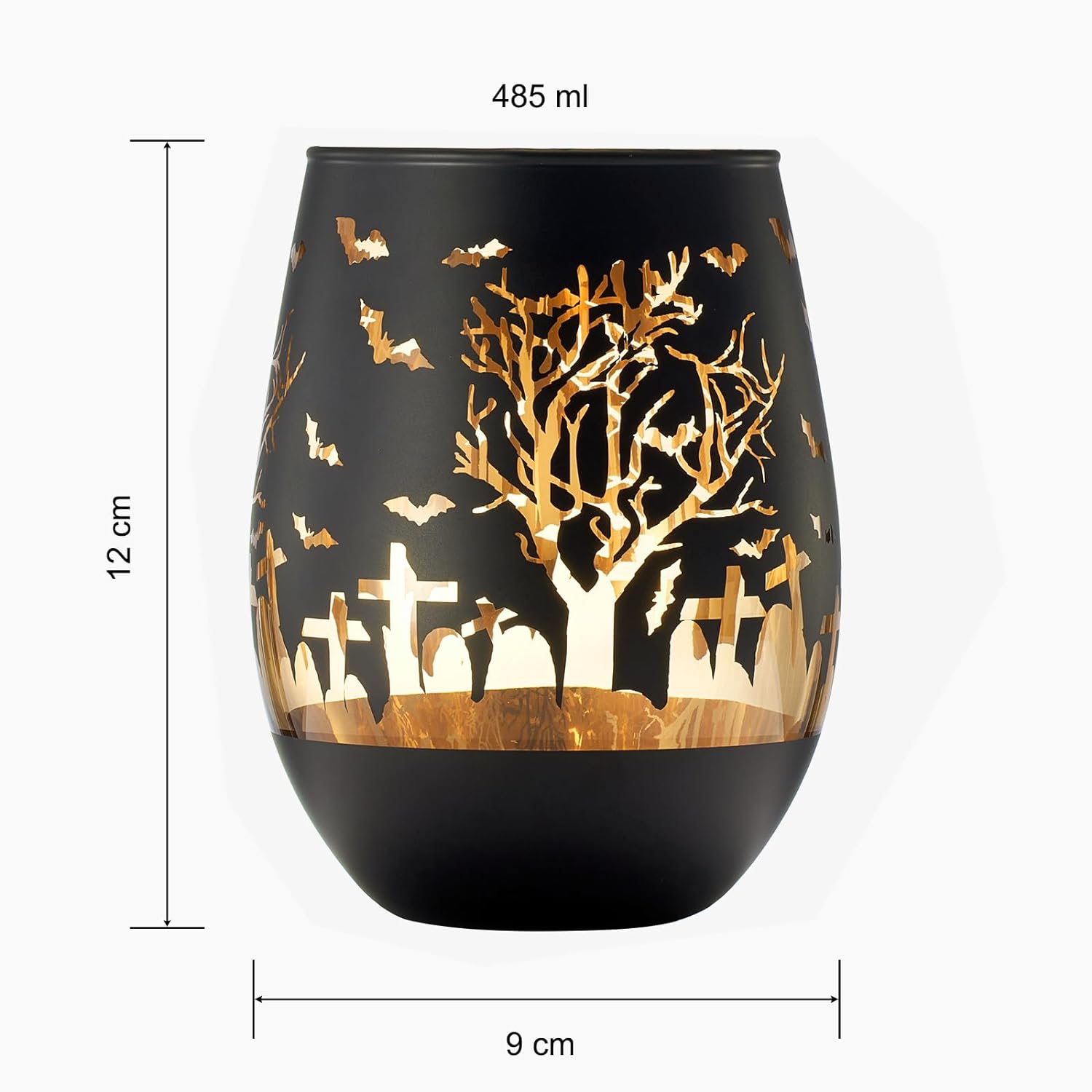 Crystal Halloween Stemless Wine Glass - Set of 2-4
