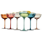 Vintage Art Deco Coupe for Champagne, Martini, Cocktails | Set of 6 | 7 oz (Muted)-0