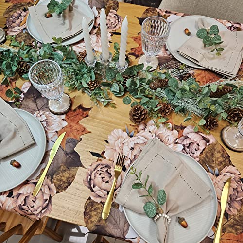 Set of 4 Waterproof Premium Placemats Thanksgiving Maple Flower Wreath-2