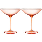 Champagne Coupes 12oz Colorful Champagne Glasses (2, Orange)