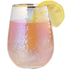 Festive Lustered Iridescent Stemless Wine - Set of 4-0
