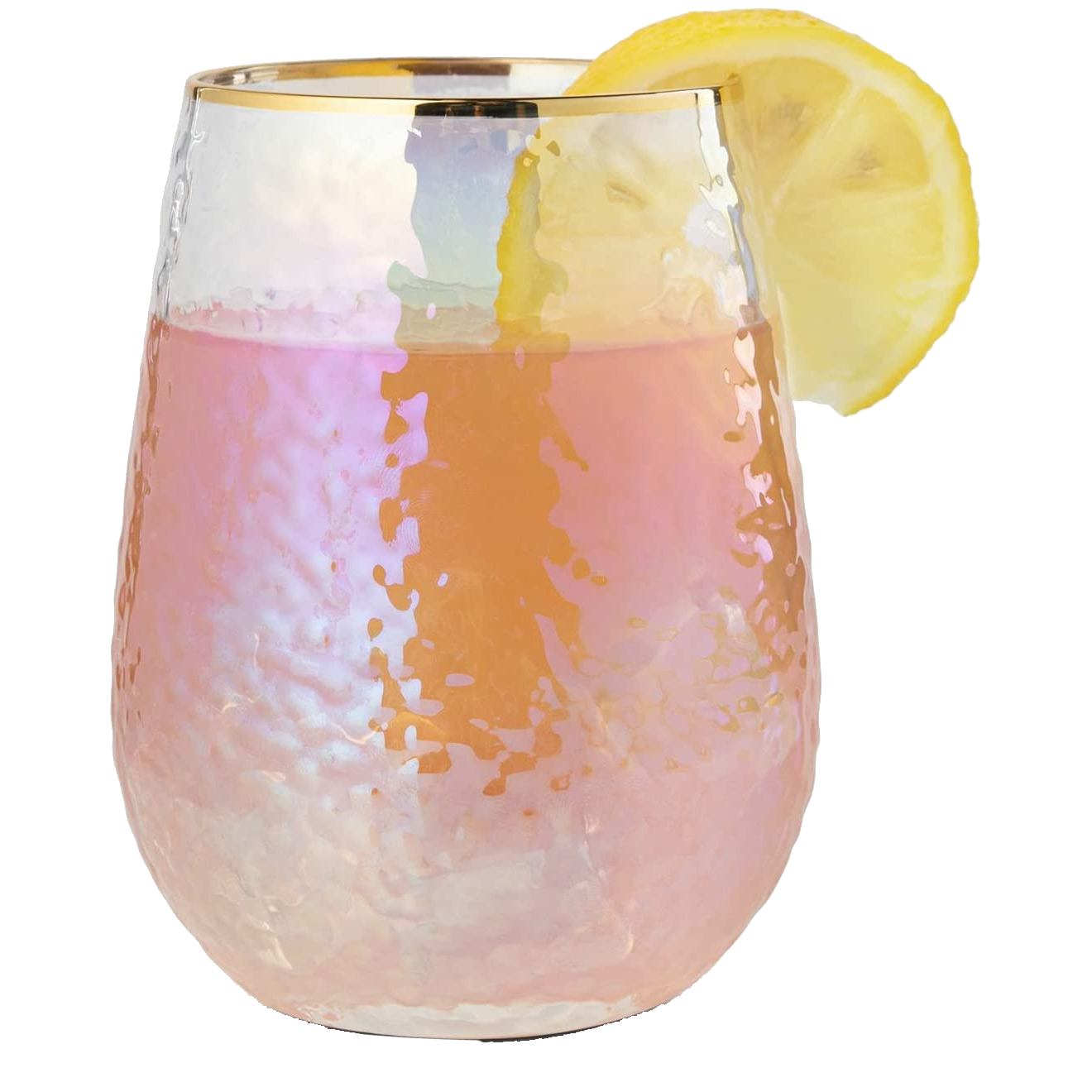 Festive Lustered Iridescent Stemless Wine - Set of 4-0