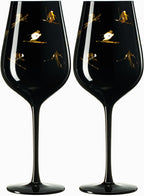 Crystal Stemmed Skiing, Apres Ski Skiier Wine Glasses - Set of 2-3