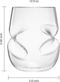 Khen Unbreakable Aerating Stemless Wine Glasses Set of 2-13 oz Clear Glass
