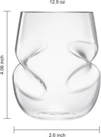 Khen Unbreakable Aerating Stemless Wine Glasses - Set of 2-13 oz Clear Glass-2