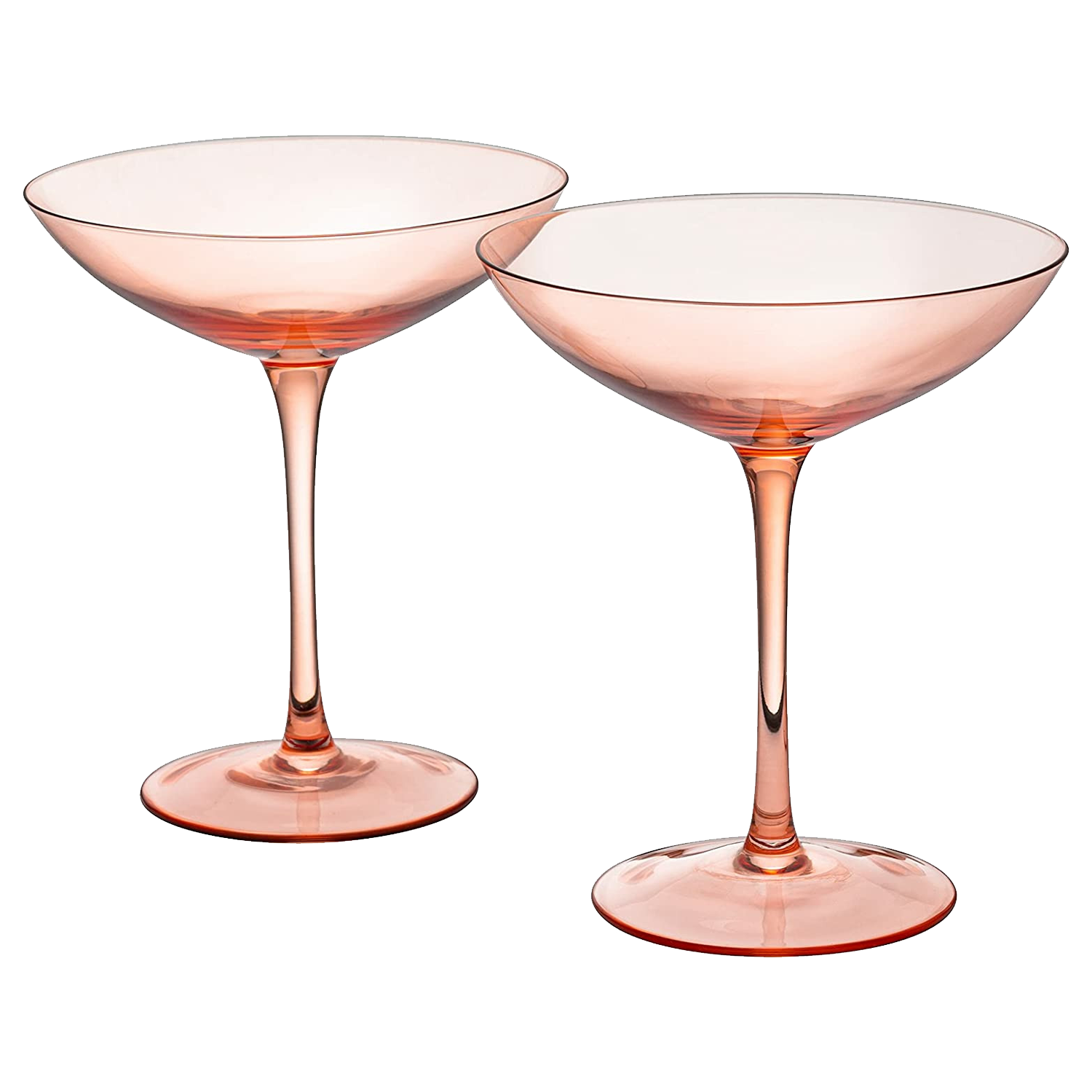 Champagne Coupes 12oz Colorful Champagne Glasses (2, Orange)
