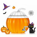 Glass Pumpkin Drink Dispenser 2 Gallon | Fall, Halloween & Thanksgiving Party Beverage Server with Spigot | Clear Pumpkin Punch Bowl for Autumn Events, Kitchen Bar & Holiday Drink Station Decor Gift-0