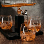 Wine & Whiskey Decanter Set 1100ml with 4 Whiskey Glasses-2
