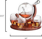 Etched World Decanter Whiskey Globe-2