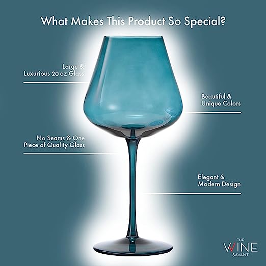 Matte Black Crystal Wine Glass - Set of 2 - Large 20 oz-2