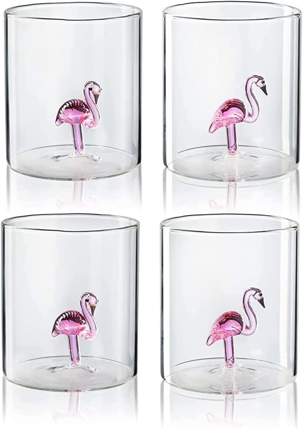 The Wine Savant Flamingo Pitcher & 4 Glasses Set Decanter-2