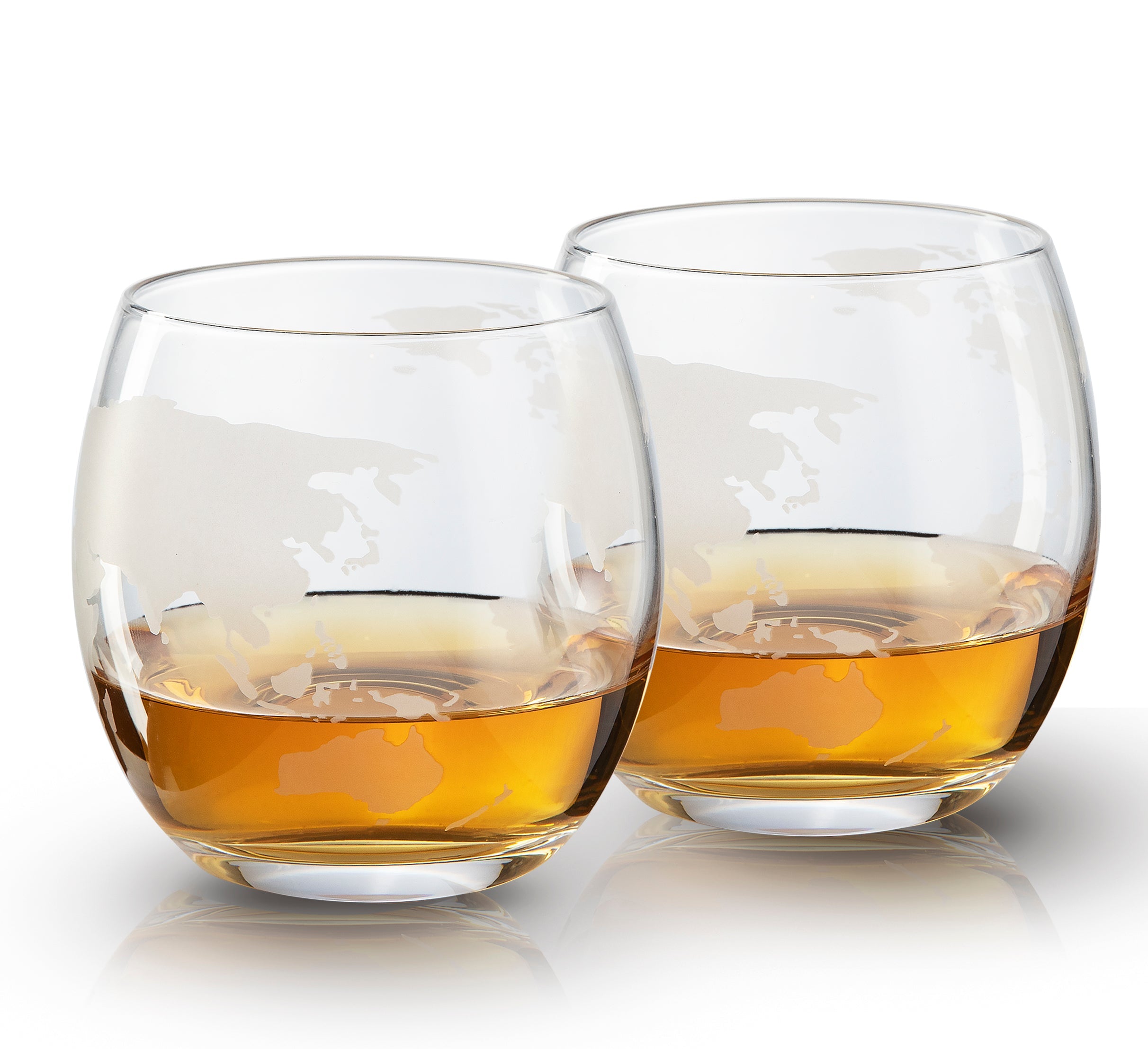 Etched World Decanter whiskey Globe - 750 ml