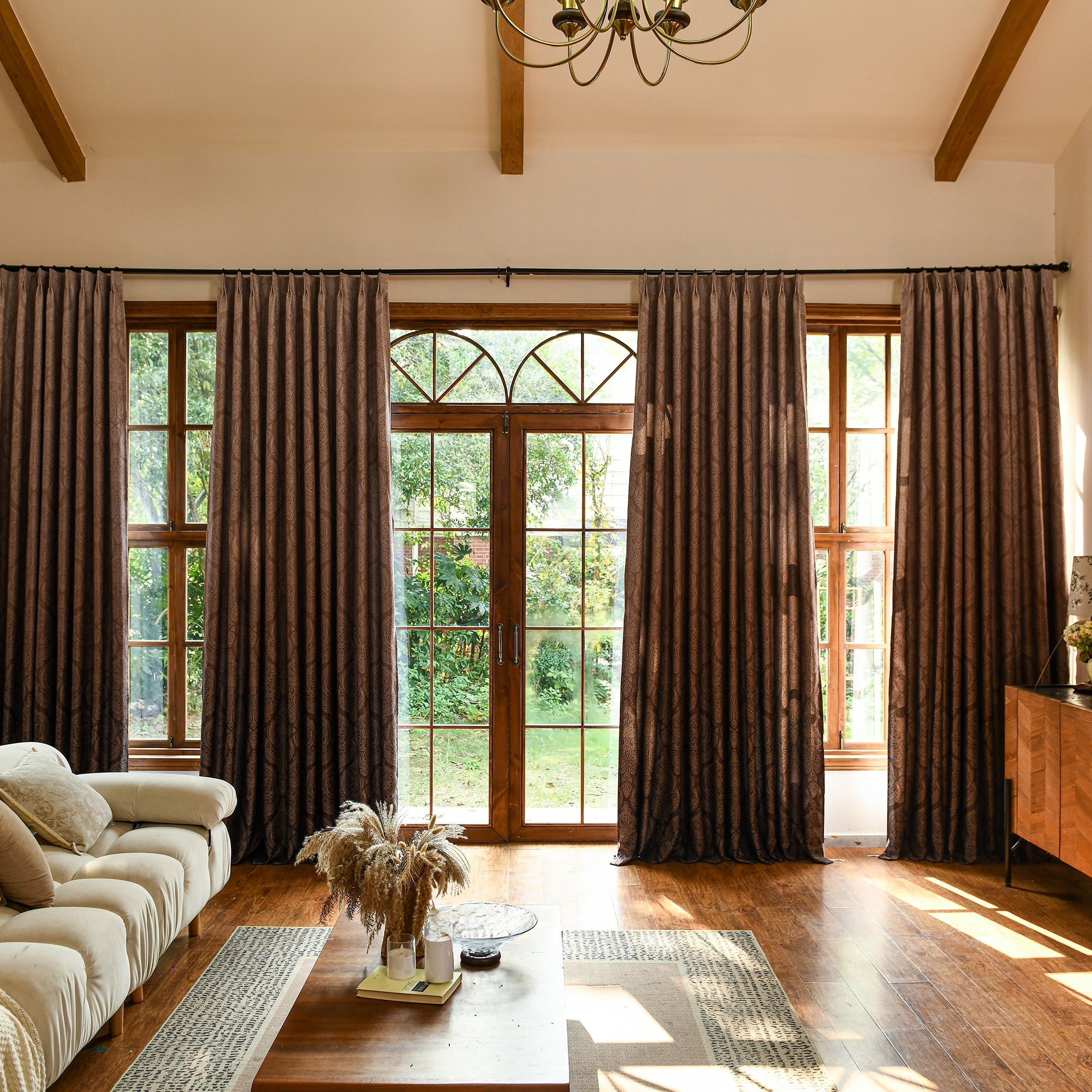 Custom Luxury Silk-Fiber Ombre Blackout Curtains-1