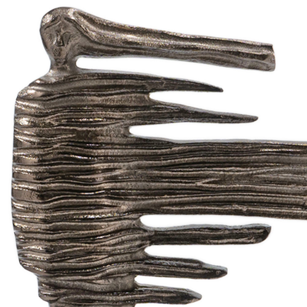 12" Bronze Aluminum Blown Away Woman Tabletop Sculpture-2