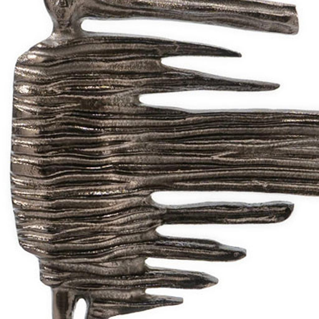 12" Bronze Aluminum Blown Away Woman Tabletop Sculpture-3