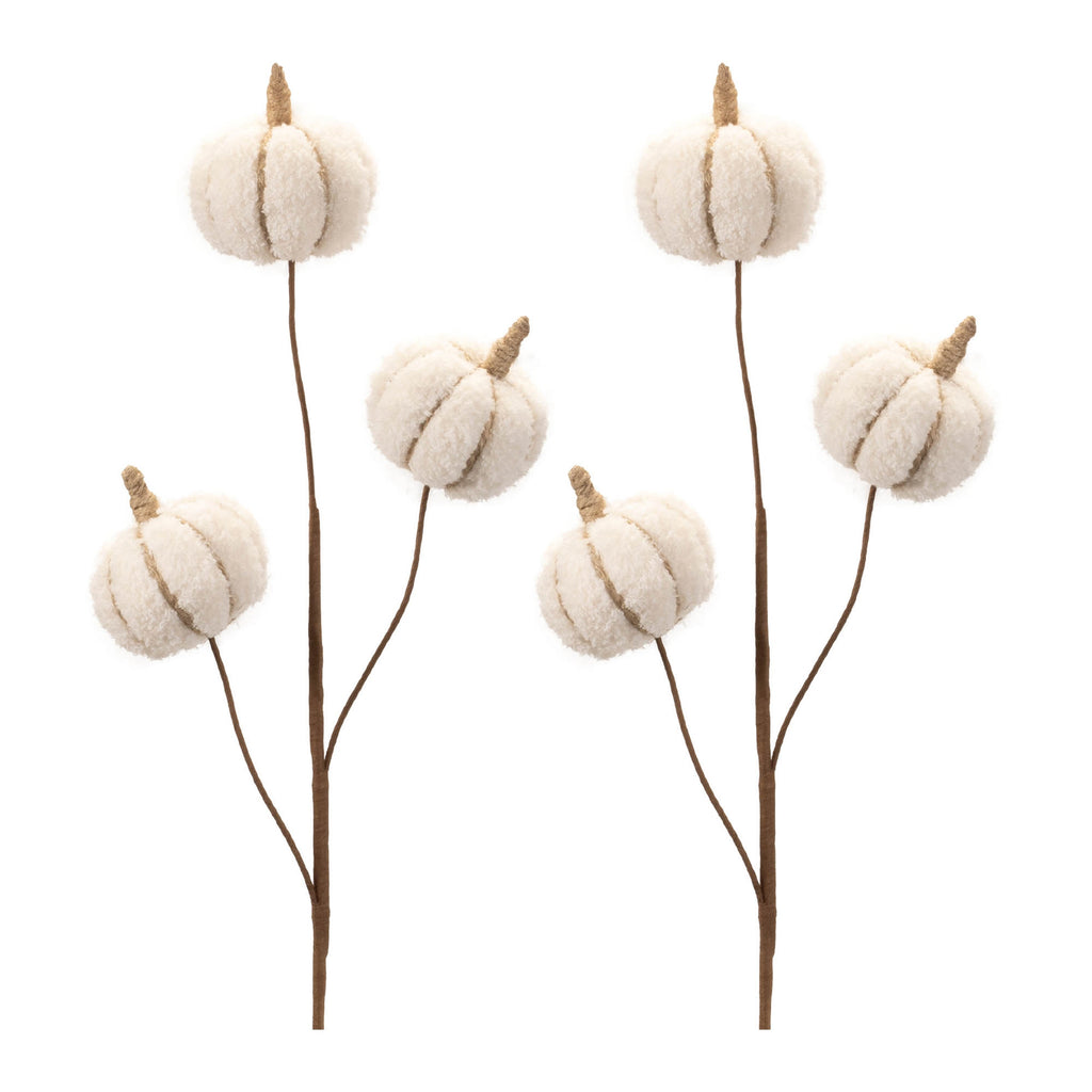 Six Cream Cream Fall Mini Pumpkins Wreath Sprays-4