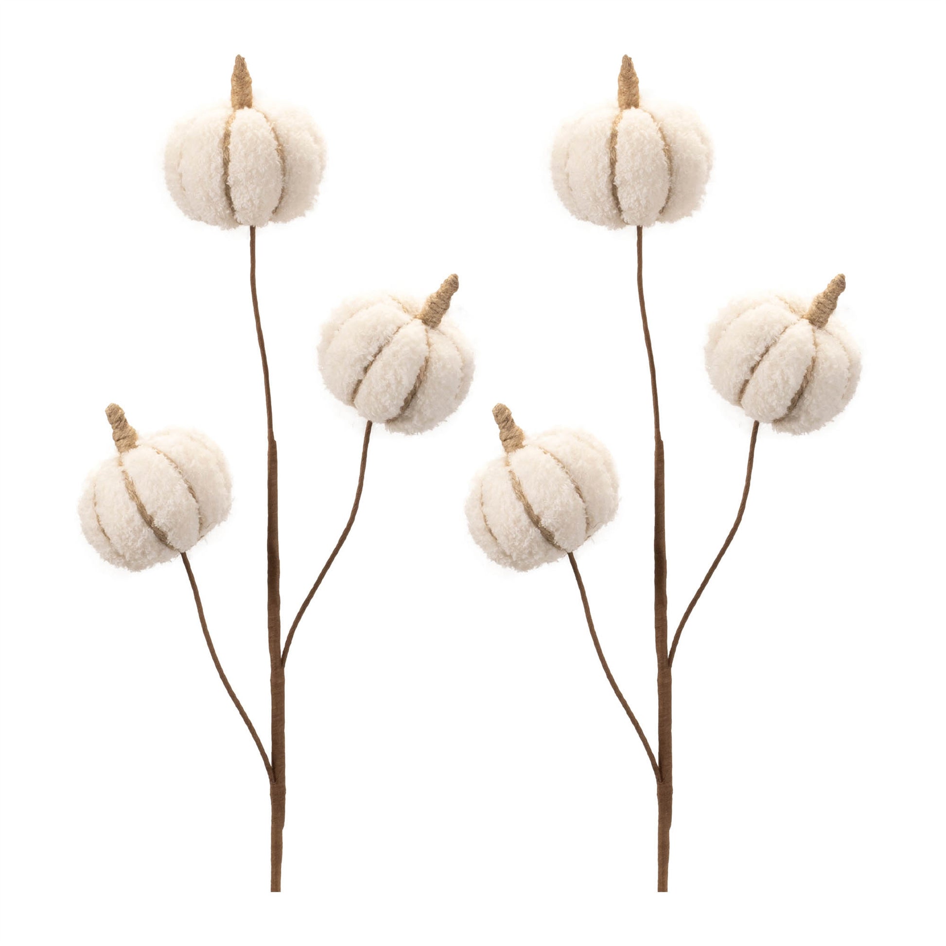 Six Cream Cream Fall Mini Pumpkins Wreath Sprays-4