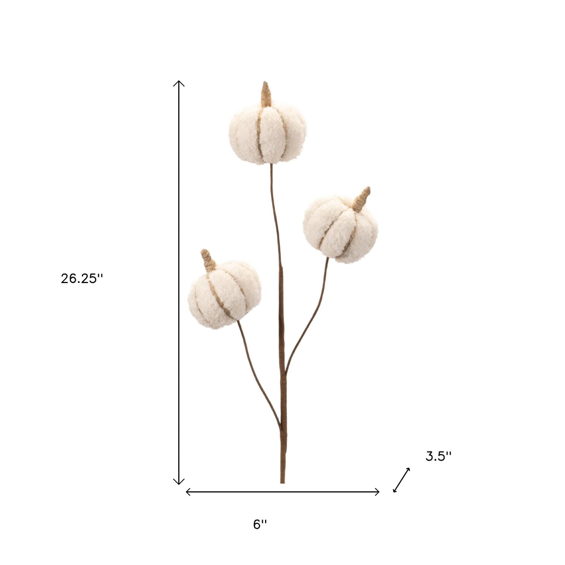 Six Cream Cream Fall Mini Pumpkins Wreath Sprays-7