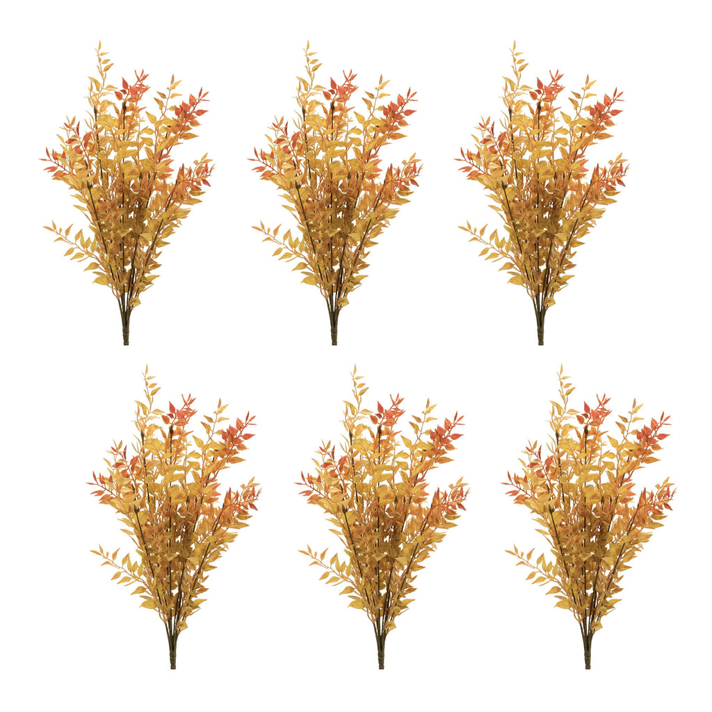 Set of Six Orange And Yellow Fall Foliage Wreath Sprays-2