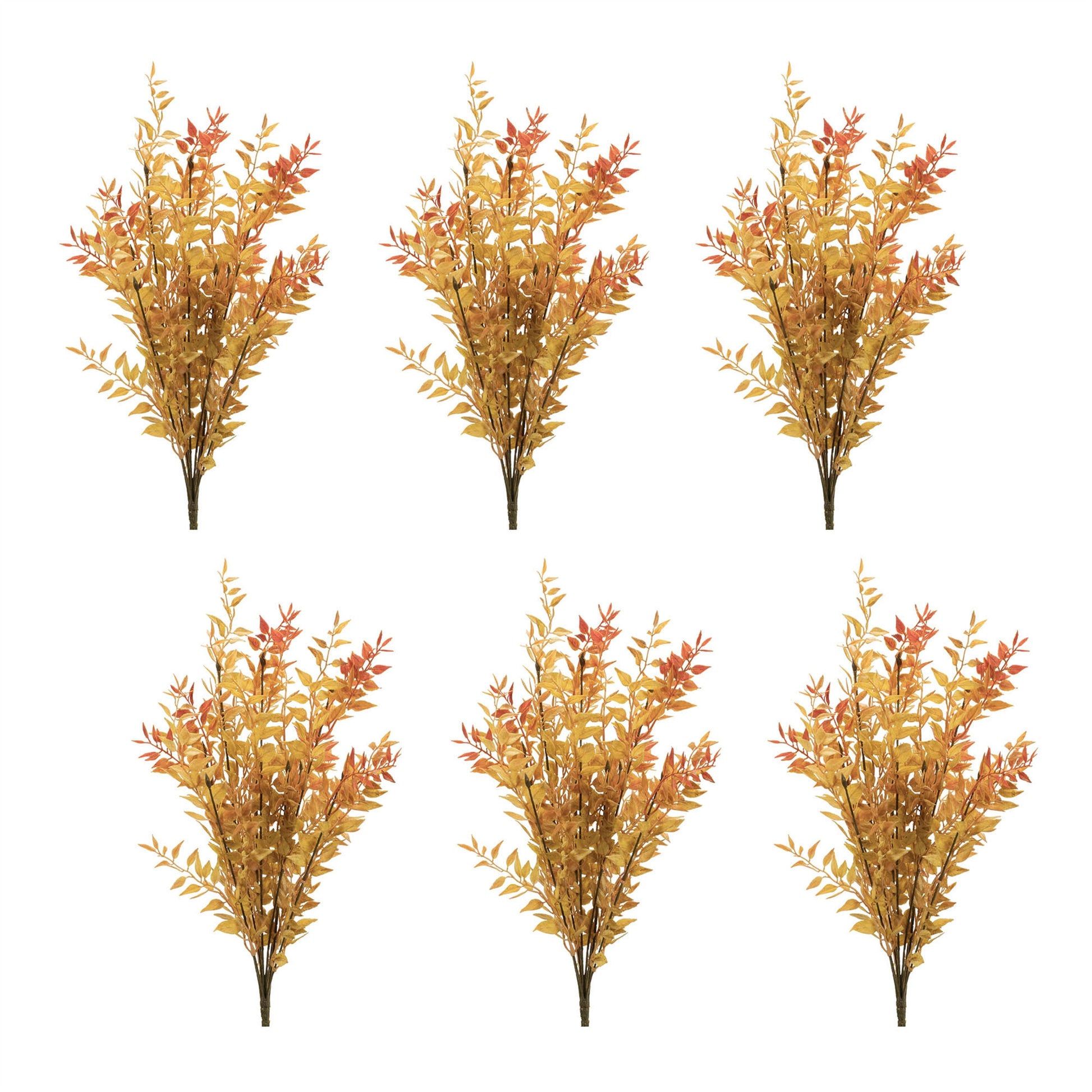 Set of Six Orange And Yellow Fall Foliage Wreath Sprays-2