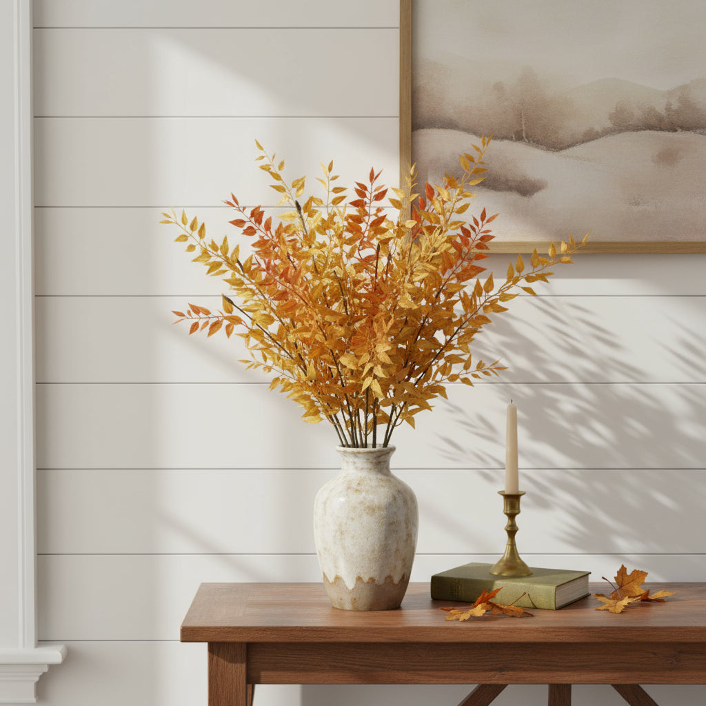 Set of Six Orange And Yellow Fall Foliage Wreath Sprays-0