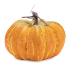 Set of Two Orange And Yellow Plastic Pumpkin Thanksgiving Pumpkin Tabletop Sculpture-3