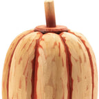 Set of Two Orange Wood Pumpkin Thanksgiving Pumpkin Tabletop Sculpture-5