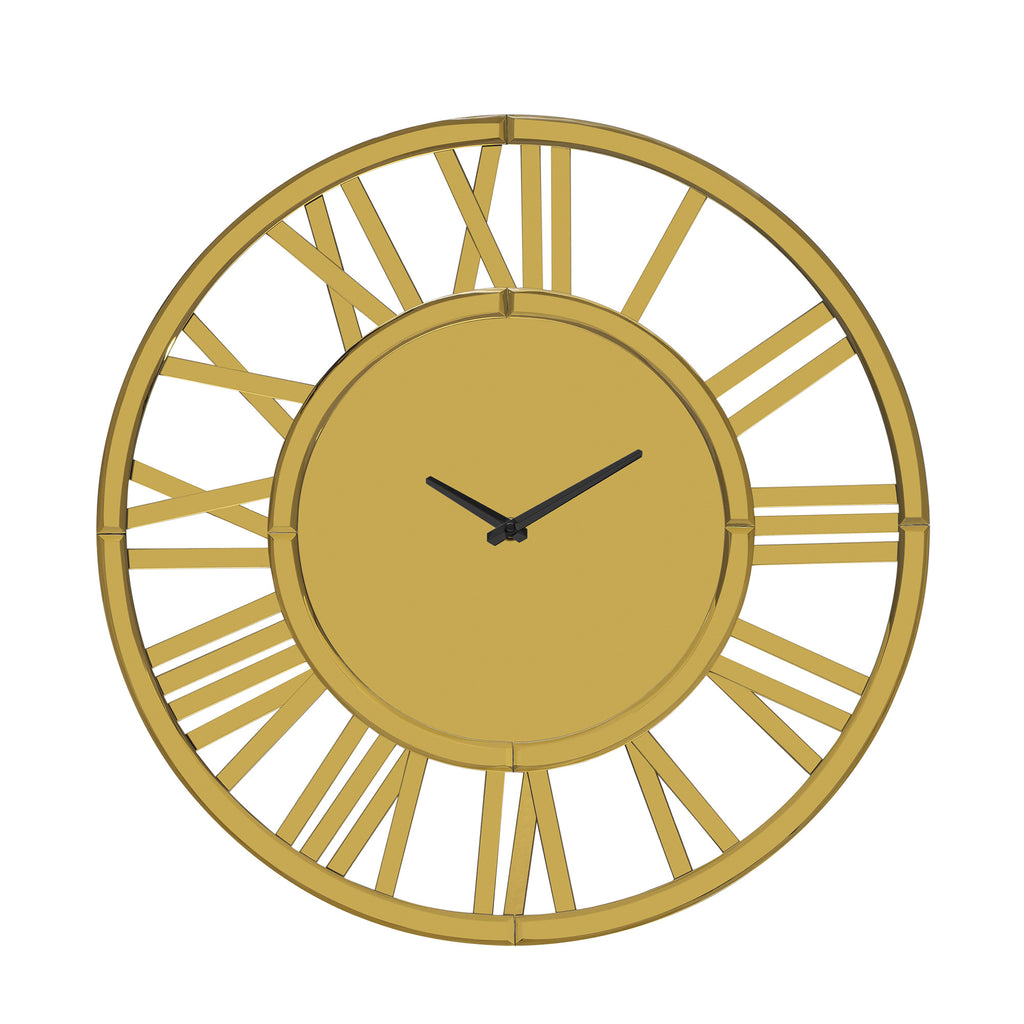 43" Gold Mirrored Acrylic Silent Analog Circle Wall Clock-0