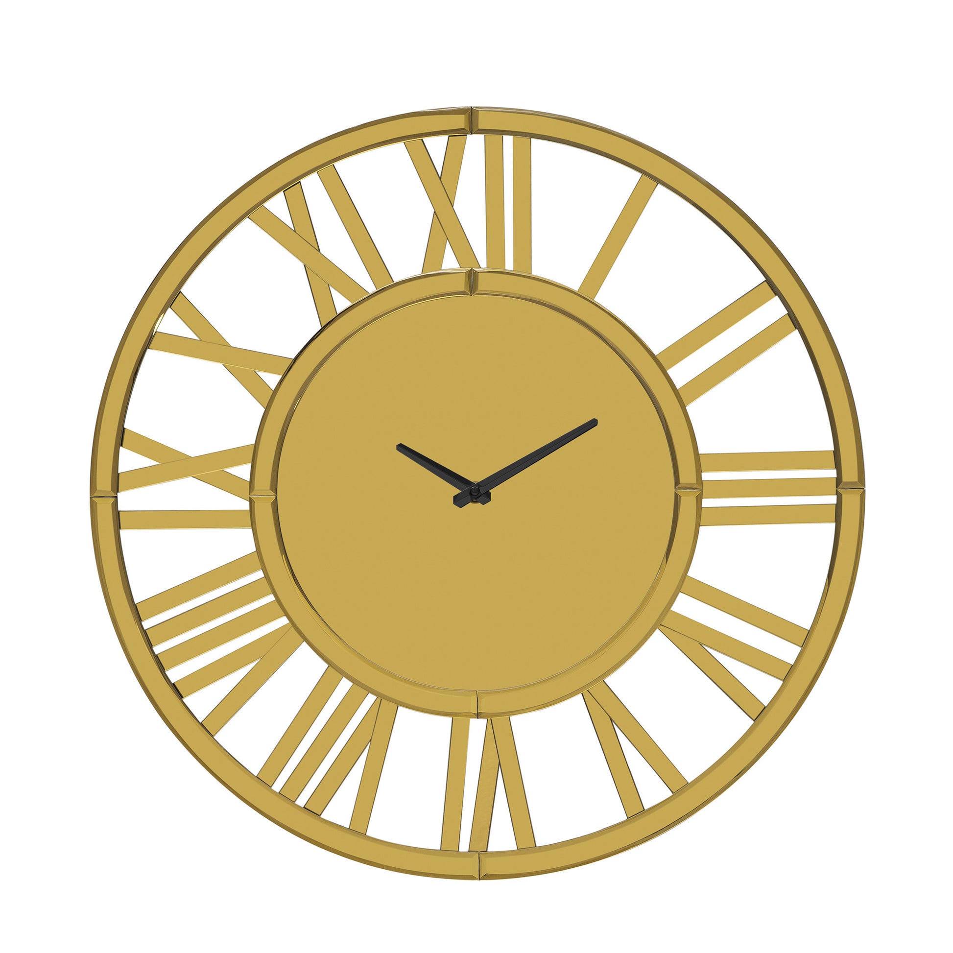 43" Gold Mirrored Acrylic Silent Analog Circle Wall Clock-0