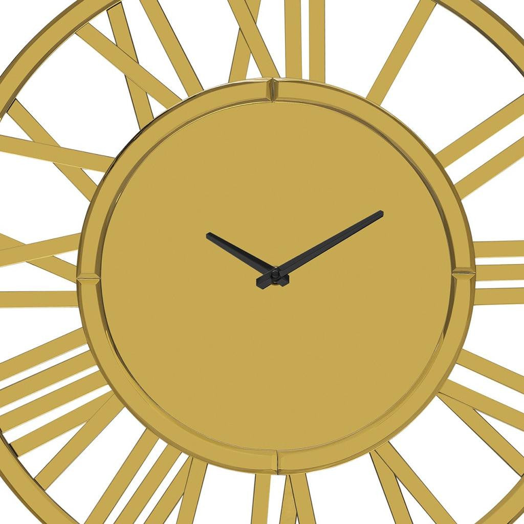 43" Gold Mirrored Acrylic Silent Analog Circle Wall Clock-3