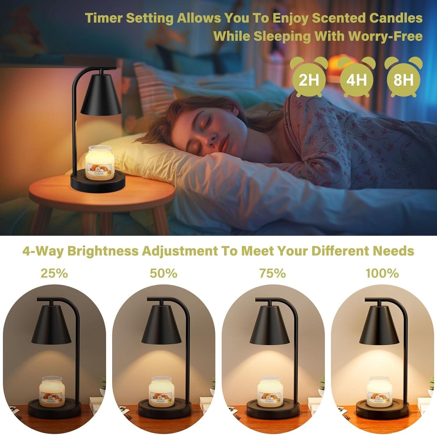 Black Aromatherapy Illuminations Candle Warmer Lamp