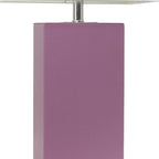 21" Purple Faux Leather Table Lamp LED With White Shade-4