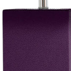 21" Eggplant Faux Leather USB Table Lamp LED With White Shade-3