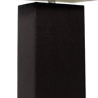 21" Black Faux Leather Table Lamp LED With White Shade-4