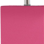 21" Hot Pink Faux Leather USB Table Lamp LED With White Shade-3