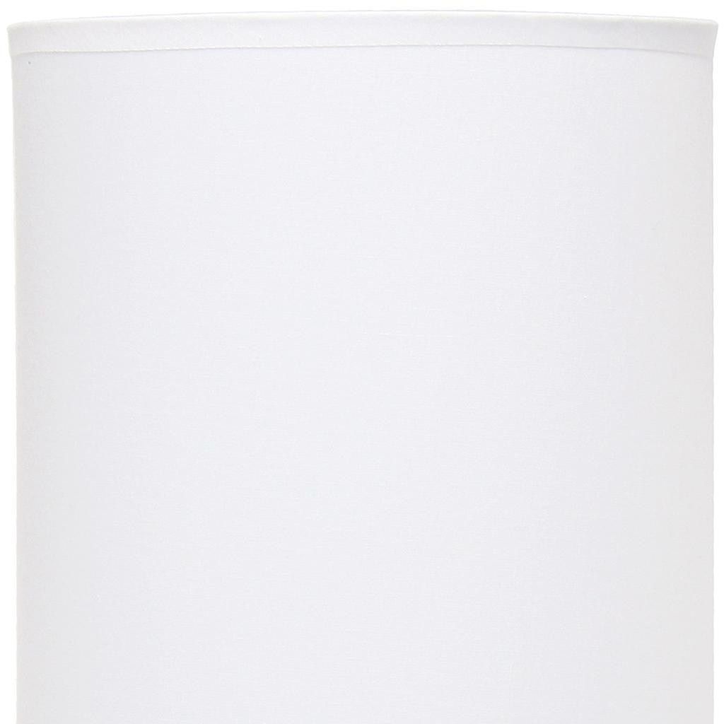 23" White Metal Table Lamp With White Cylinder Shade-2