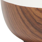 12" Dark Brown Ceramic Round Table Lamp With White Drum Shade-5
