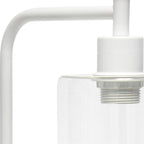 19" White Iron Lantern USB Table Lamp LED With Clear Cylinder Shade-2