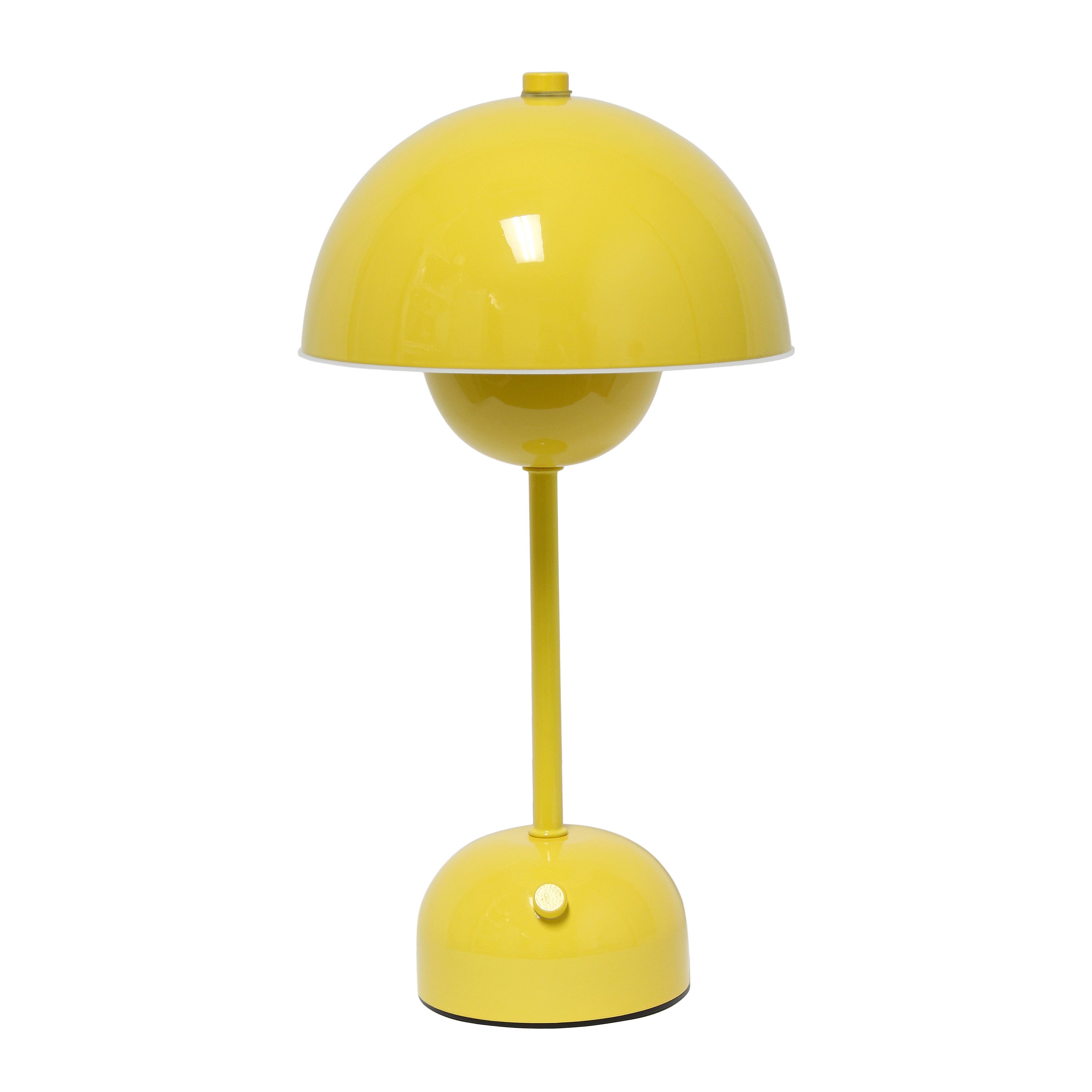 12" Yellow Metal Table Lamp-1