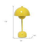 12" Yellow Metal Table Lamp-4