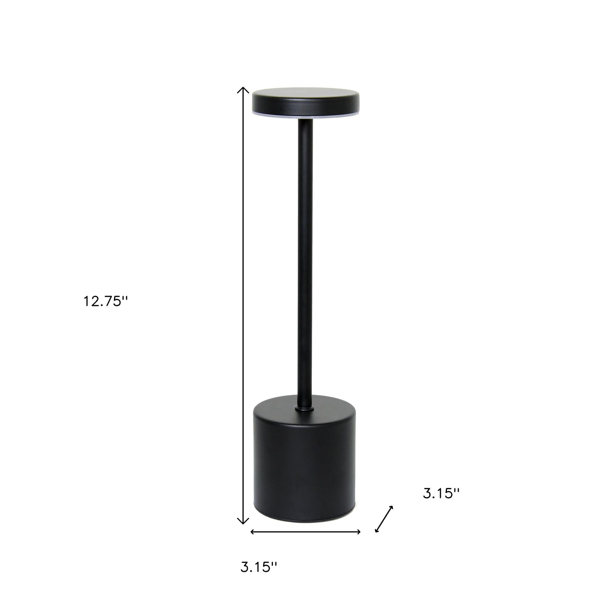 13" Black Metal Table Lamp-4