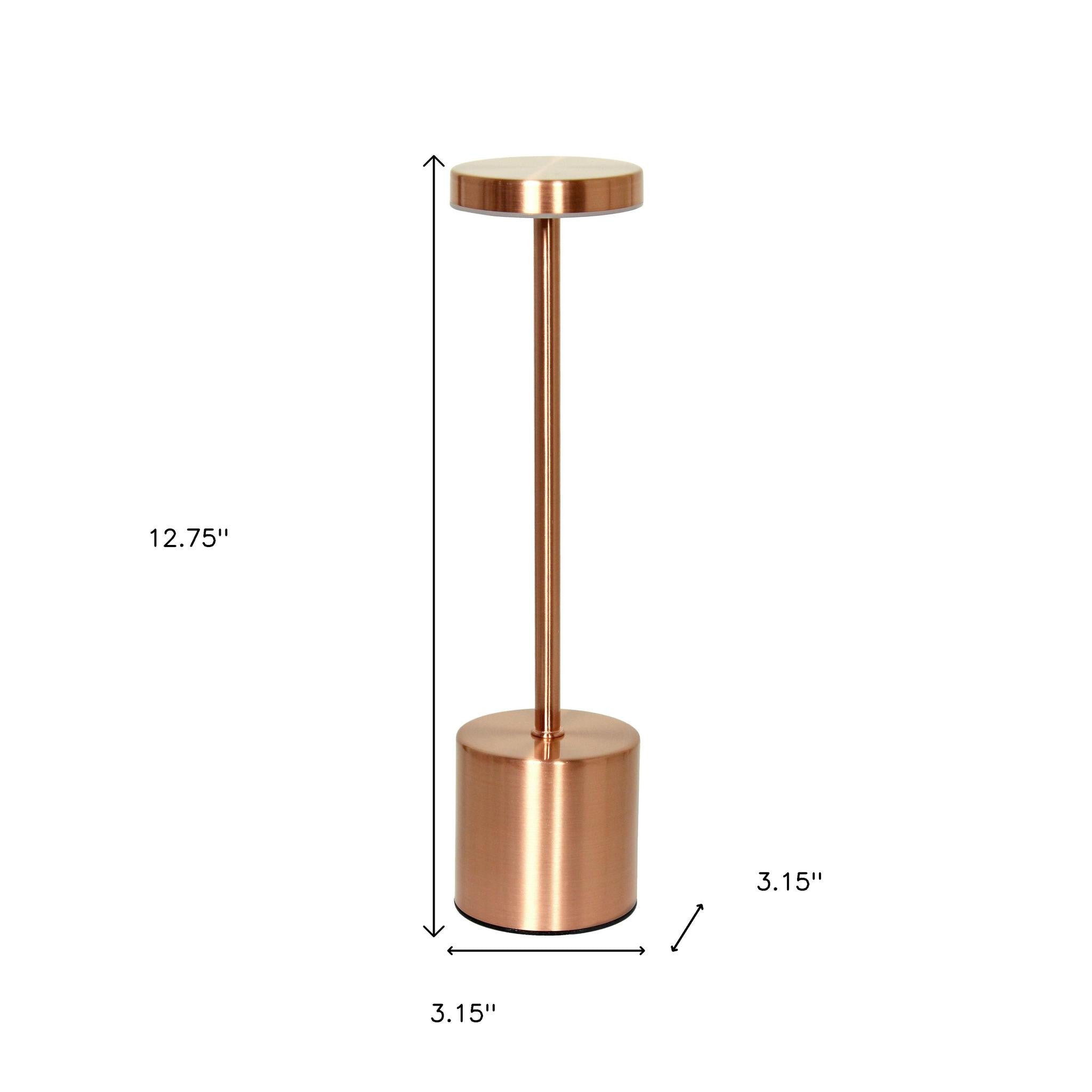 13" Copper Metal Table Lamp-4