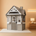 Kids Outdoor Playhouse Cedar Gray Weather Resistant-0