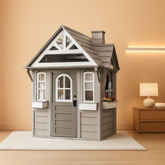 Kids Outdoor Playhouse Cedar Gray Weather Resistant-0