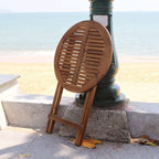 Acacia Round Folding Bistro Table And Chair Set Outdoor-4